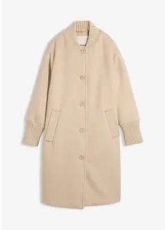 Lange winterjas met gebreide strook, bonprix