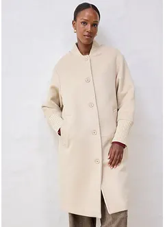 Lange winterjas met gebreide strook, bonprix