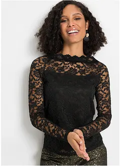 Kanten shirt met lange mouwen, bonprix