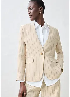 Blazer zonder kraag, van linnen, bonprix