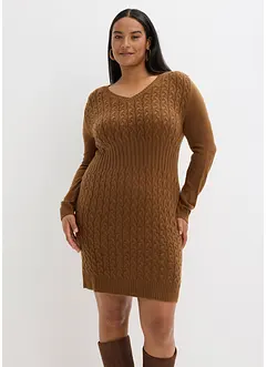 Gebreide jurk met kabelpatroon, bonprix
