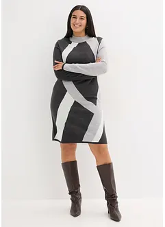 Gebreide jacquard jurk met trendy strepen, bonprix