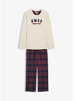 Pyjama met flanellen broek van zacht katoen en geschenktasje, bonprix