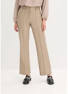 Imitatieleren broek met biezen, straight leg, bonprix
