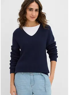 Fijngebreide trui van biologisch katoen, bonprix