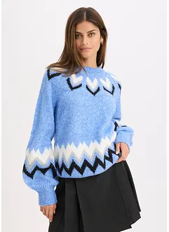 Noorse trui met glitterstrepen, bonprix