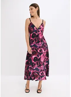 Midi jurk van glanzend fluweel, bonprix