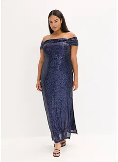 Paillettenjurk met carmen-hals, bonprix