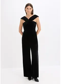 Jersey jumpsuit van soepelvallend fluweel, bonprix