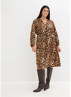 Midi jurk van soepelvallend satijn, bonprix