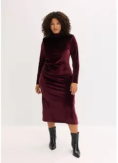 Midi jurk van zacht fluweel, bonprix