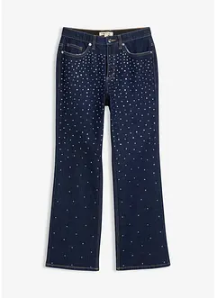 Straight jeans met comfortband met strass, mid waist, bonprix
