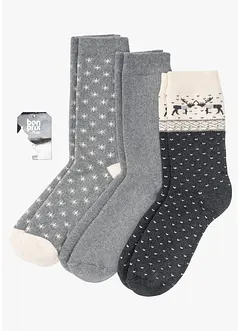 Thermosokken (3 paar) met winterdessin, bonprix
