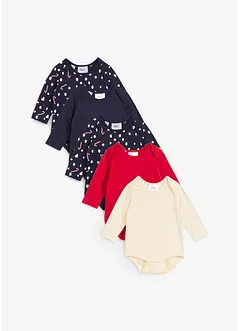 Baby rompertje van puur biologisch katoen met lange mouwen (set van 5), bonprix