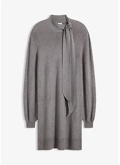 Gebreide jurk met strik in een zachte viscosemix, bonprix