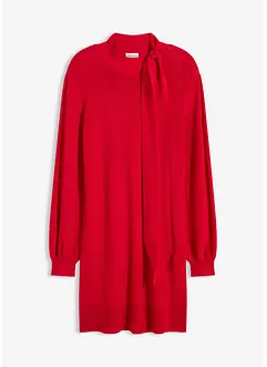 Gebreide jurk met strik in een zachte viscosemix, bonprix