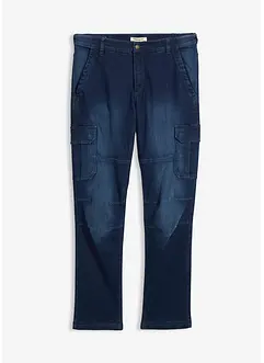 Thermo regular fit cargo jeans met comfortband en flanellen voering, straight, bonprix