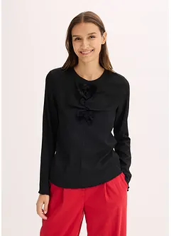 Longsleeve van gestructureerde crêpe, bonprix