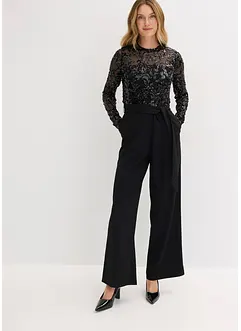 Jumpsuit met geborduurde pailletten, bonprix
