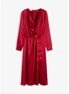 Midi jurk van glanzend satijn, bonprix