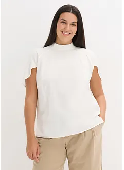 Elegante blouse met korte mouwen van glanzend satijn, bonprix
