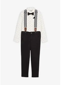 Overhemd, stretch broek, bretels en vlinderstrik (4-dlg. set), bonprix