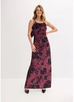 Maxi jurk van glanzend fluweel, bonprix