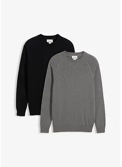 Gebreide trui van katoen (set van 2), bonprix