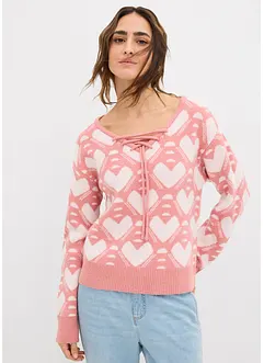 Fijngebreide jacquard trui, bonprix