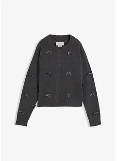 Fijn gebreid vest met strikjes, bonprix