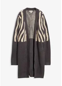 Lang gebreid vest met zebraprint, bonprix