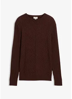 Geribde trui van een katoenmix, bonprix