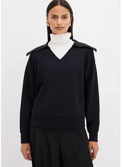 Sweater met een brede kraag in een viscosemix, bonprix