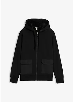 Sweatvest met capuchon en teddy voering, bonprix