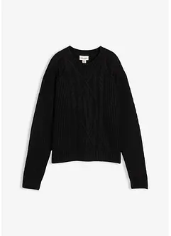 Grof gebreide trui met kabelpatroon, bonprix