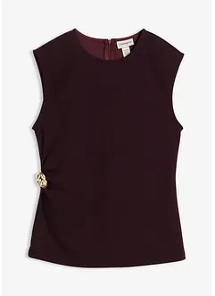 Top van crêpe met decoratieve gesp, bonprix