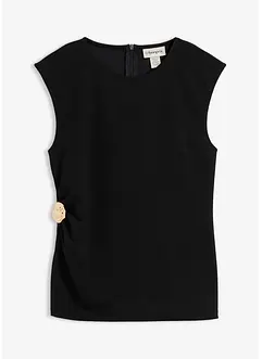 Top van crêpe met decoratieve gesp, bonprix