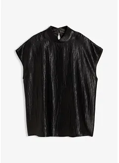 Blousetop van satijn met halfhoge kraag, bonprix