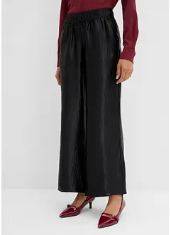 Gesatineerde palazzo broek met comfortabele tailleband, bonprix