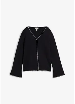 Gebreide vest van wolmix met contrasterende details, bonprix