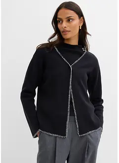 Gebreide vest van wolmix met contrasterende details, bonprix