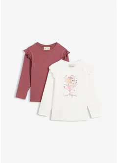 Longsleeve in een elastische biologische katoenmix (set van 2), bonprix