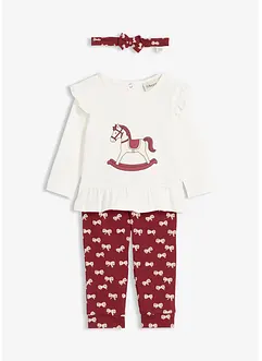 Set bestaande uit een longshirt, legging en hoofdband van puur biologisch katoen (3-dlg. set), bonprix