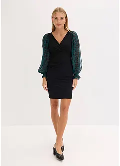 Aansluitende mini-jurk met cut-outs aan de mouwen, bonprix