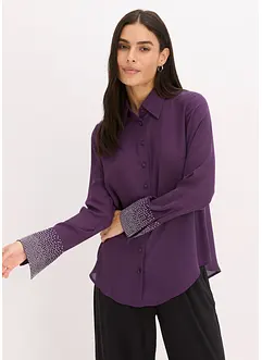 Overhemdblouse met glittersteentjes, bonprix