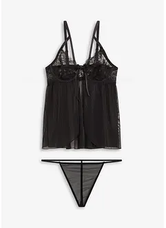 Babydoll + string (2-dlg. set), bonprix