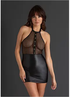 Sexy halter jurk in wetlook, bonprix