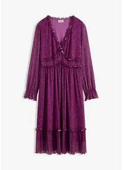 Jersey midi jurk van mesh, bonprix