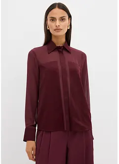 Overhemdblouse met inzetstuk van satijn, bonprix