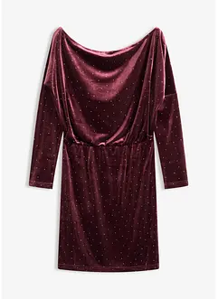 Mini jurk van zacht fluweel met glitters, bonprix